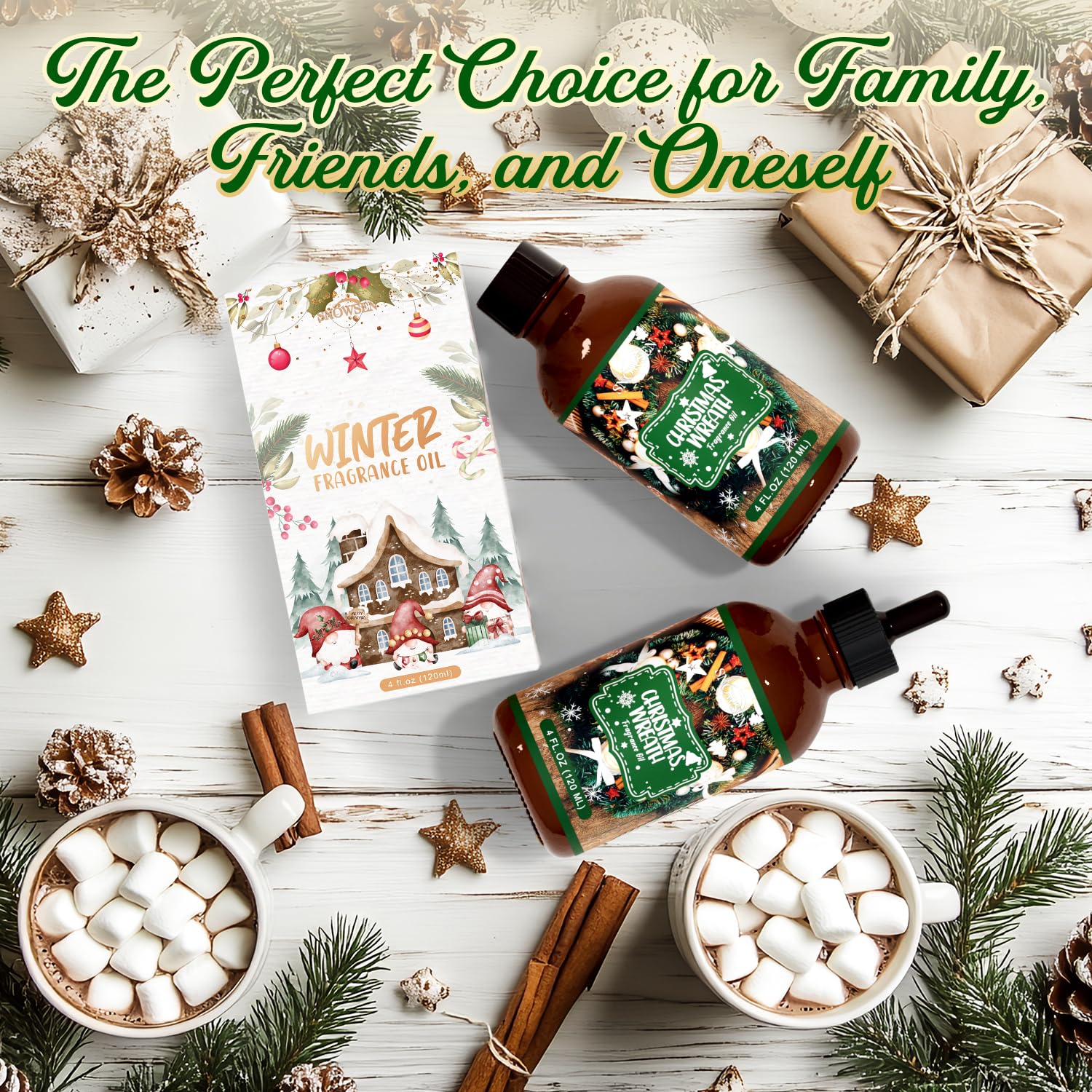 SNOWSEN Aceite para velas y proyectos caseros con fragancia navideña