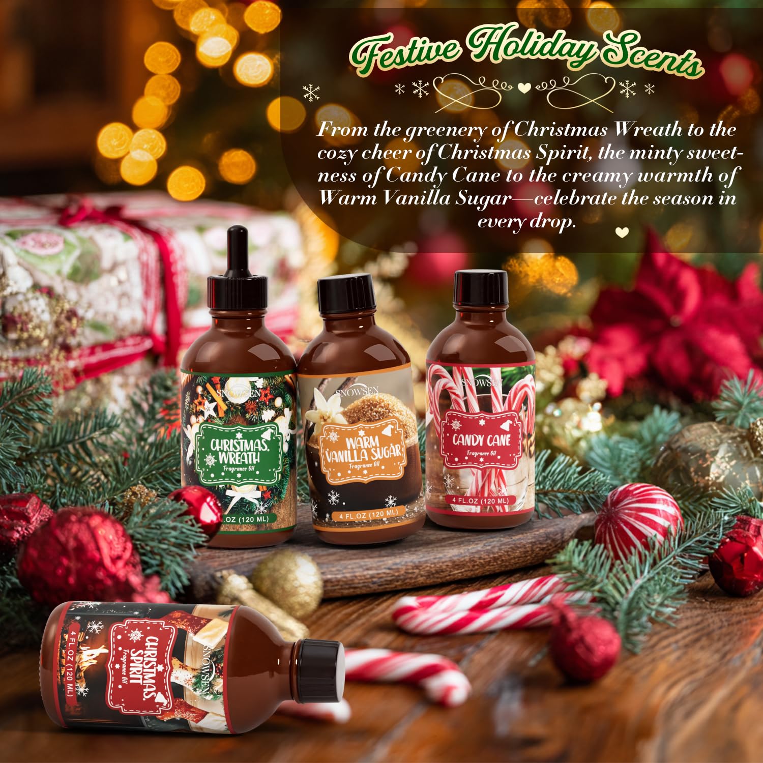 SNOWSEN Aceite para jabones y bombas de baño con aroma festivo