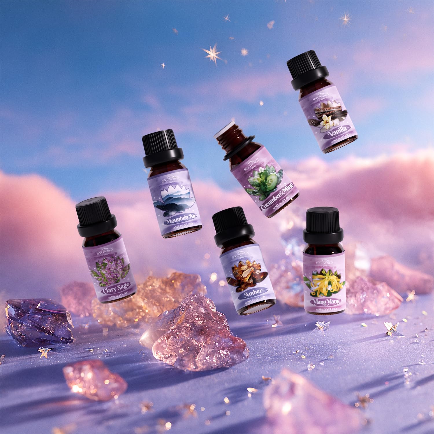 SNOWSEN aceite esencial salvia sclarea para difusor, aroma herbáceo.