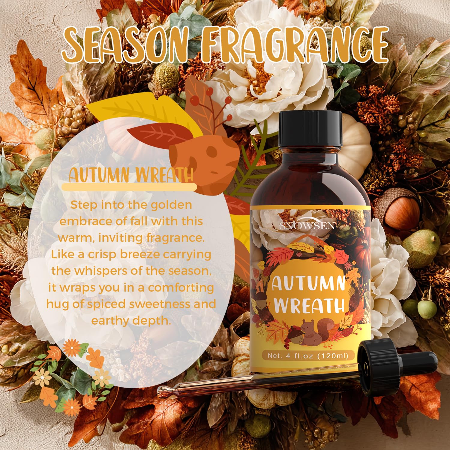SNOWSEN difusor aceite otoño para crear atmósfera acogedora.
