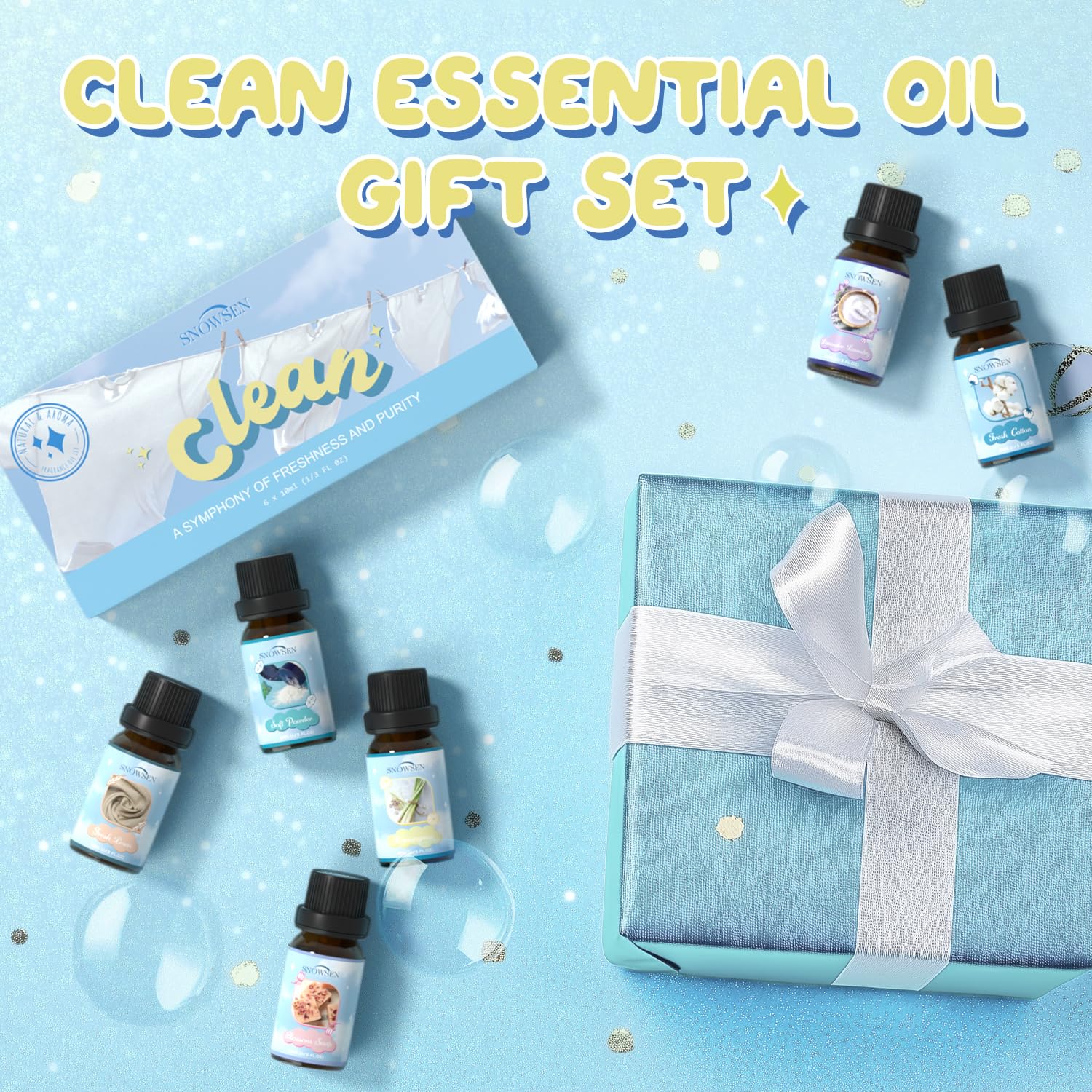SNOWSEN set de aceites: botella usos difusor para aroma duradero