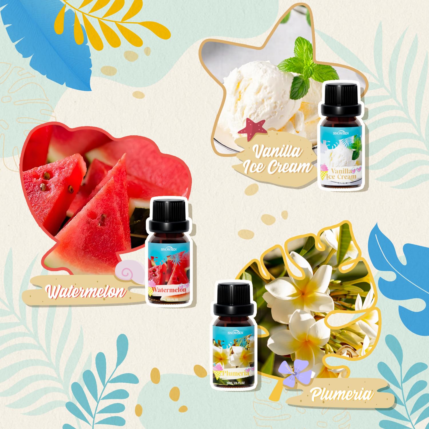 SNOWSEN Frangipano: botella aromática para crear atmósferas tropicales.
