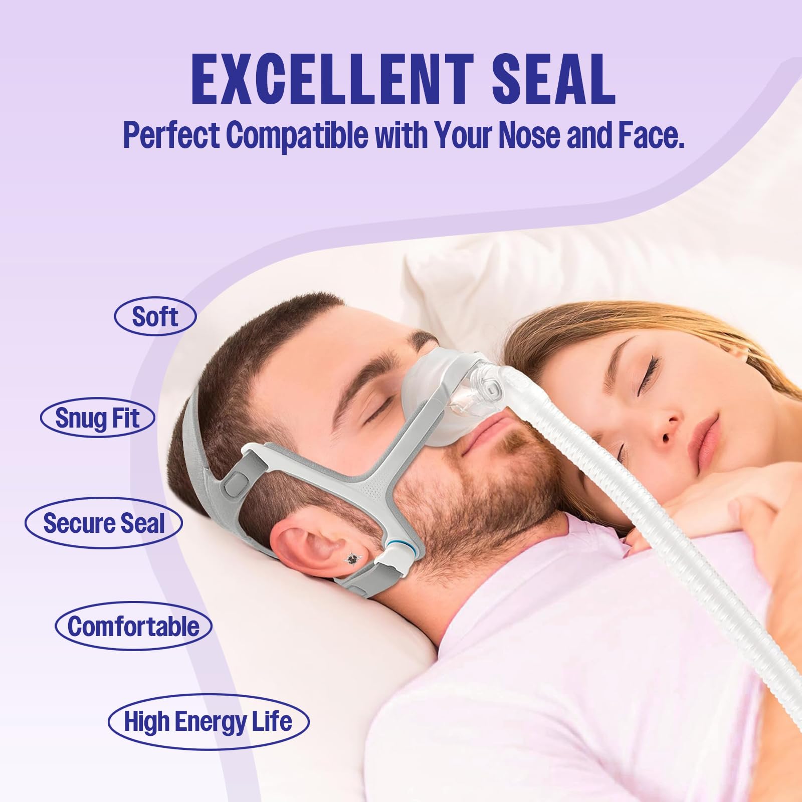Snug Mirth: almohadilla nasal de silicona líquida para suavidad y durabilidad.