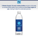 Snugell agua destilada para CPAP, botella de 20 oz sobre estuche compacto para casa.
