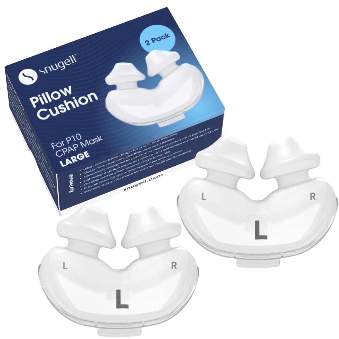 Cojín nasal Snugell AirFit P10, paquete doble grande, para ajuste cómodo.