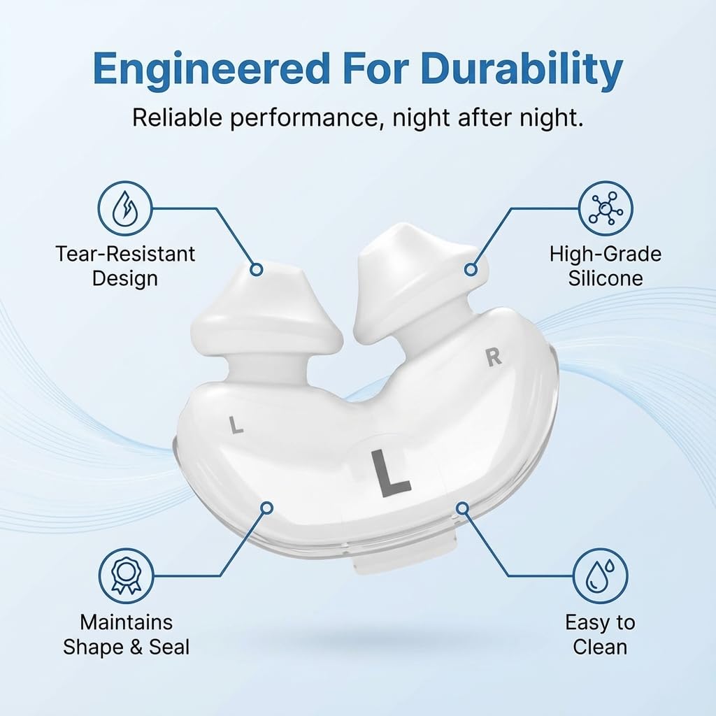 Cojín nasal de silicona Snugell para AirFit P10, duradero y con sellado estable.
