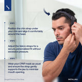 Snugell correa cpap evita deslizamiento de la mascarilla.