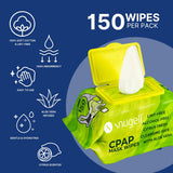 Toallitas Snugell CPAP con aloe vera para una limpieza suave y cómoda.