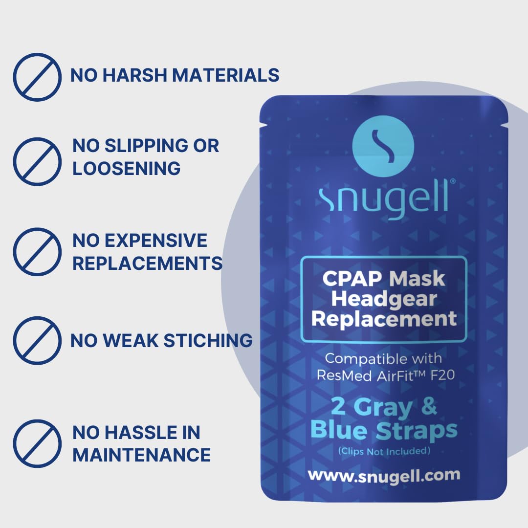 Snugell correa gris-azul para AirFit F20, compatible y fácil de mantener.