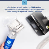 CPAP humidificador con agua destilada Snugell, mejora la simplicidad de uso y cuidado.