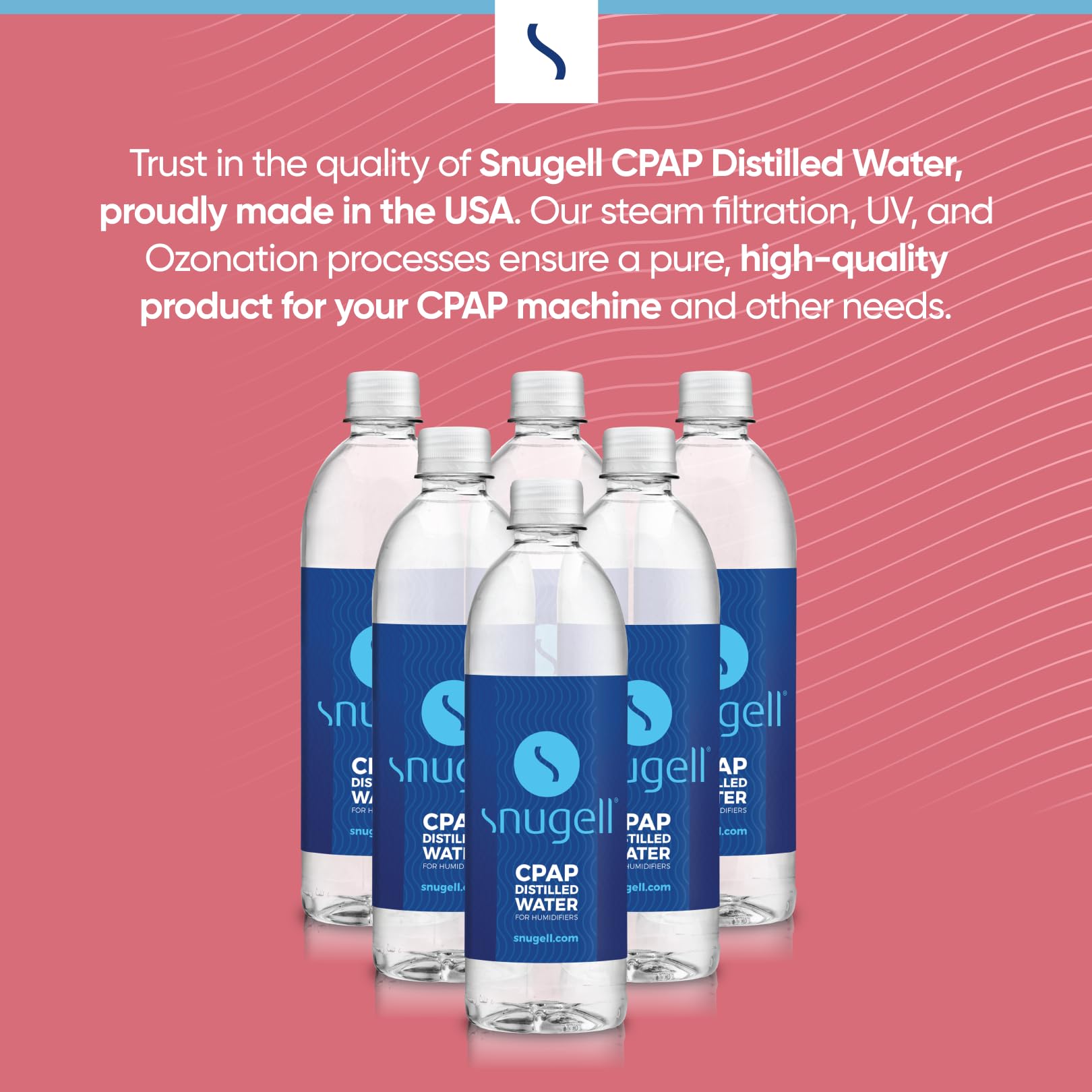Viaje ligero con Snugell: agua destilada para CPAP en formato compacto.