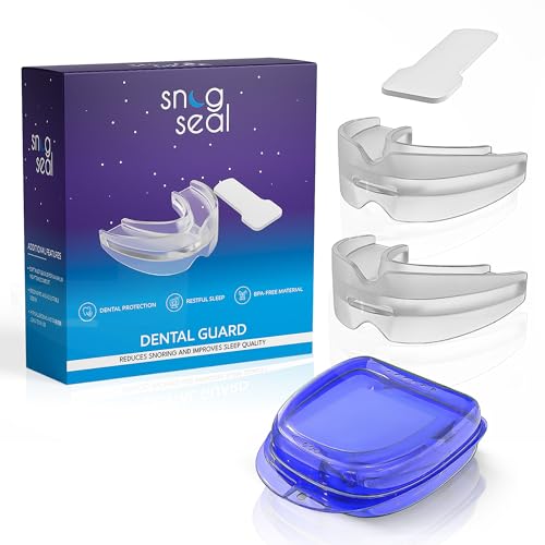 Snugseal Dental Guard 2-Pack: empaque compacto para almacenamiento seguro.