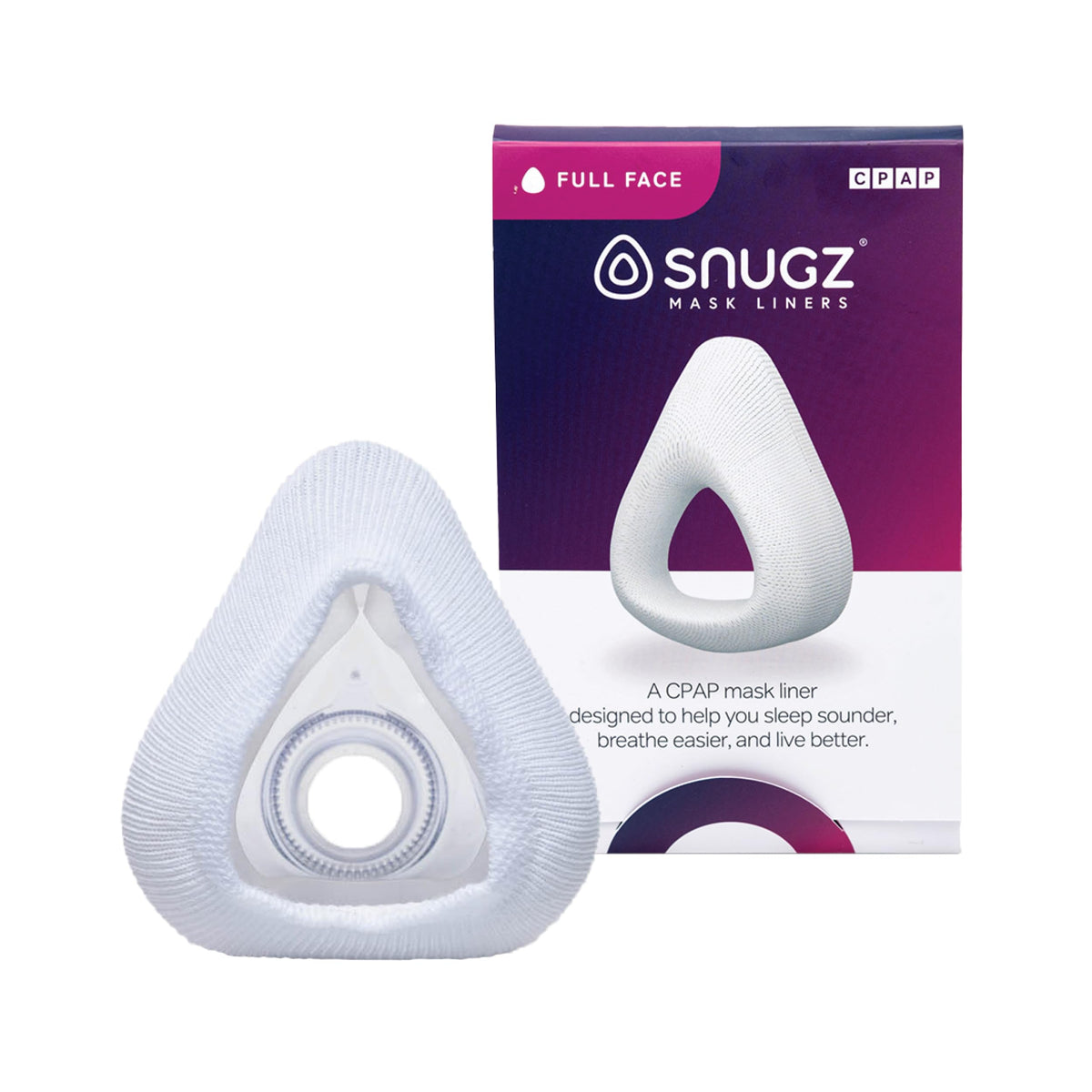Snugz forro de mascarilla facial completa lavable a máquina para uso diario.