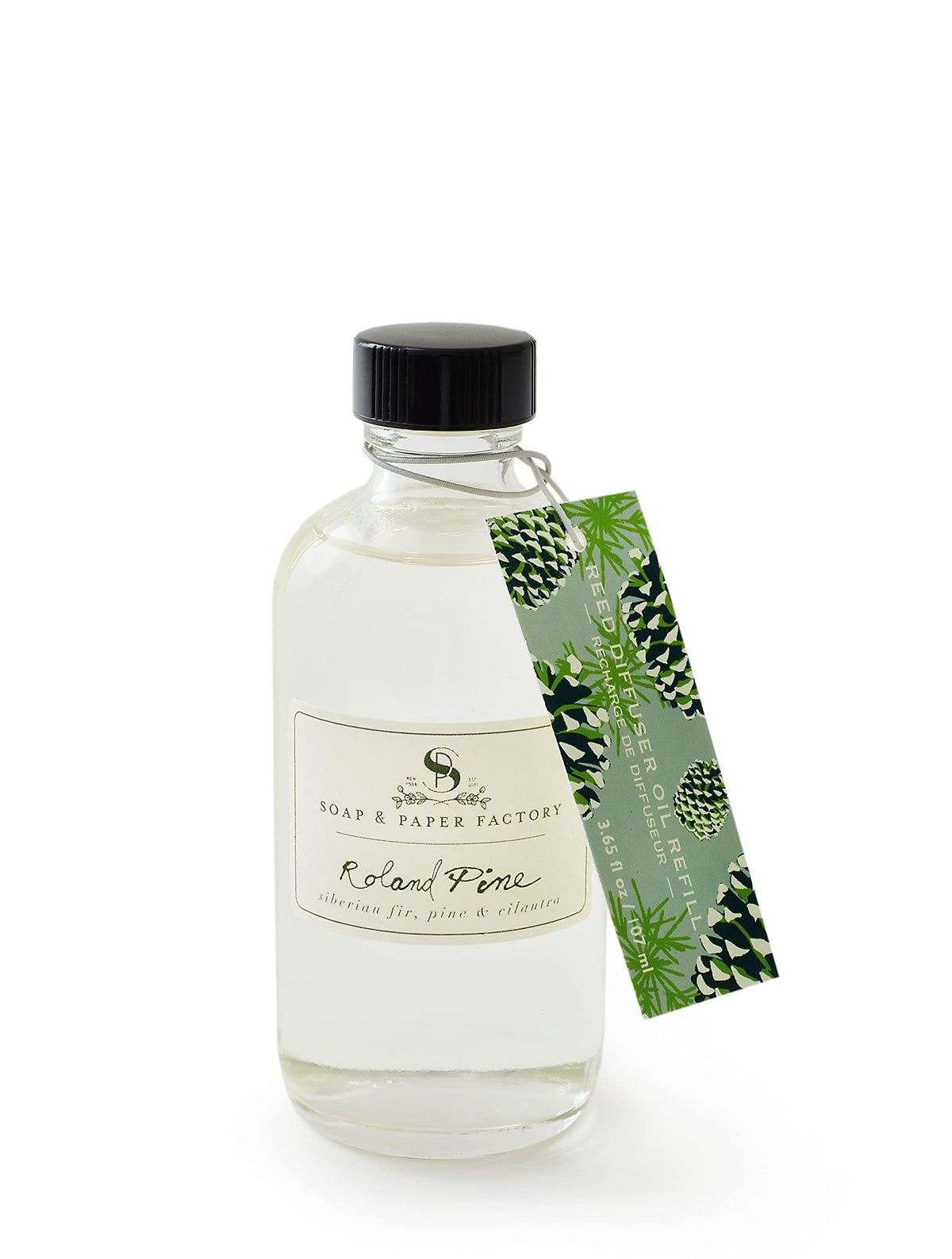 Soap & Paper Factory Roland Pine recarga difusor en botella para aroma continuo.