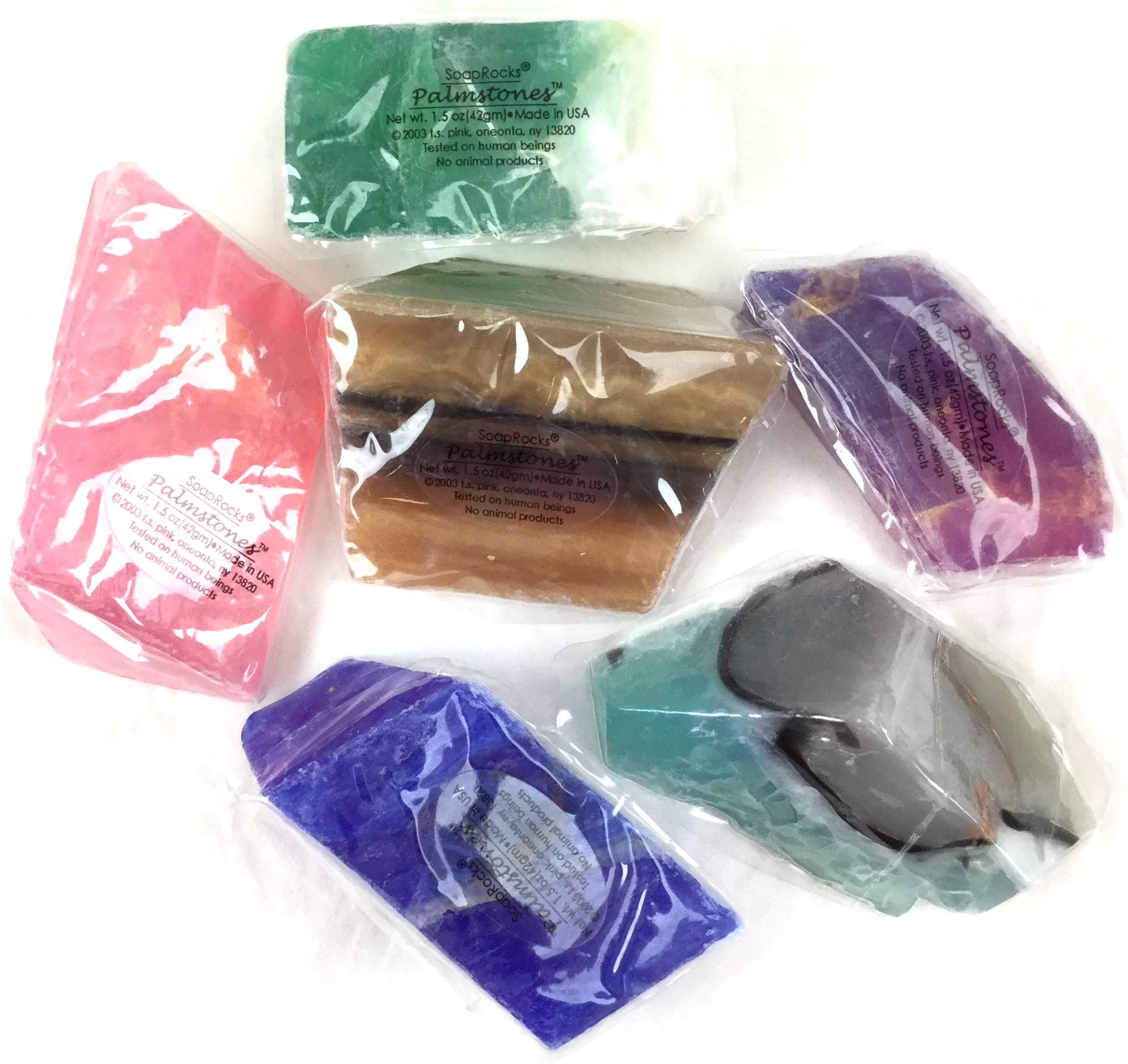 SoapRocks piedras palma TS Pink, set de 6 piezas para limpieza suave.