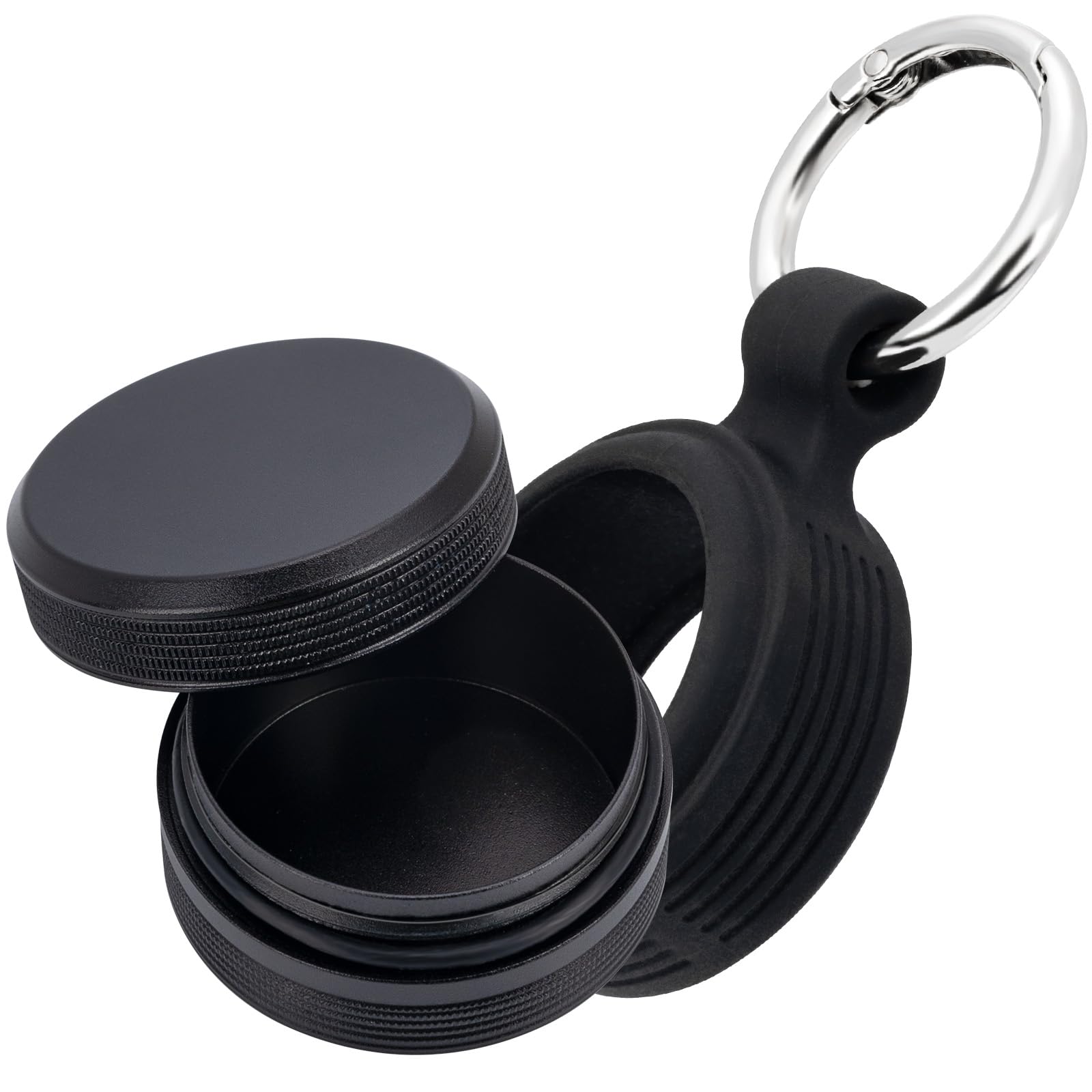 SOBAHIDO estuche de aluminio compacto con clip, ideal para llavero y píldoras.