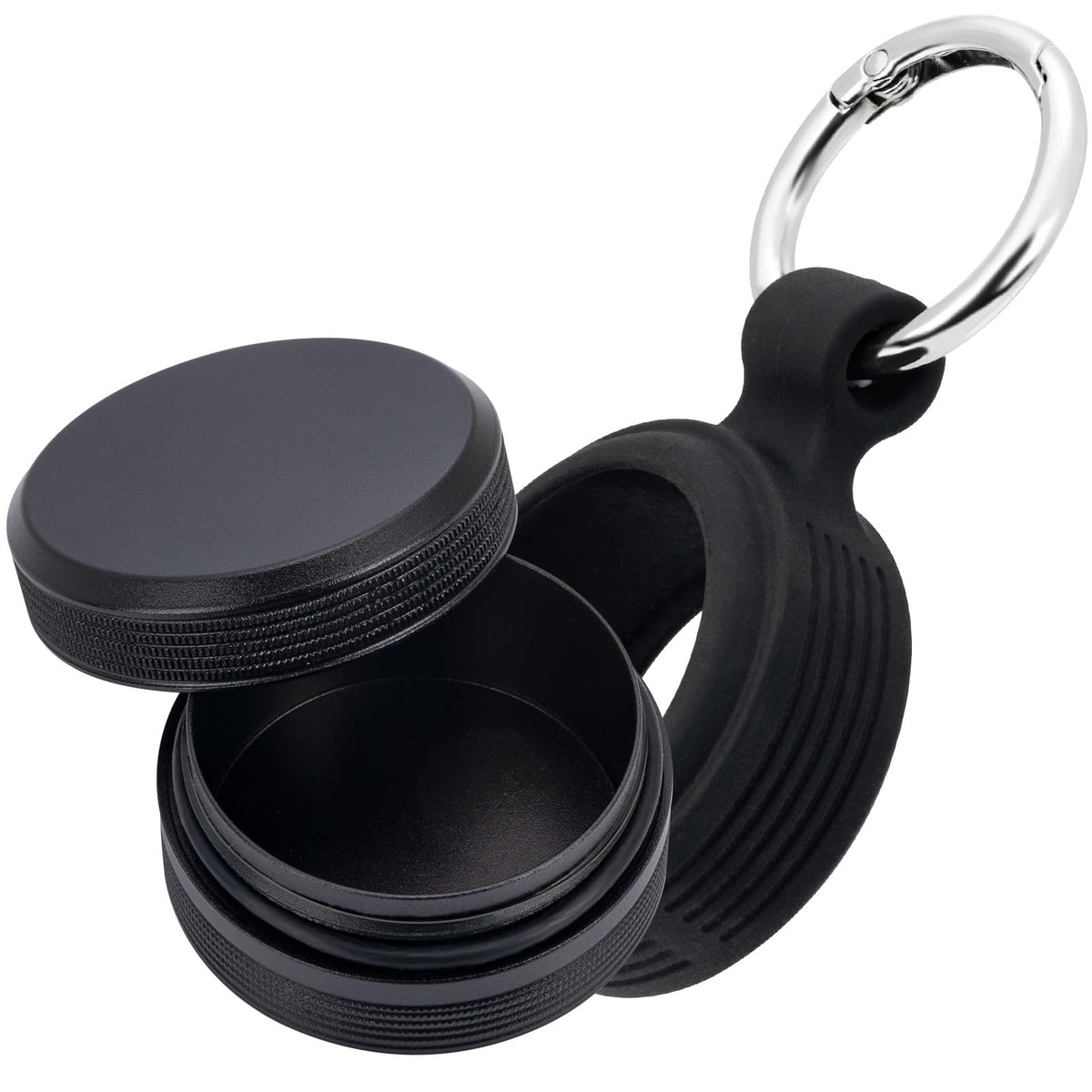 SOBAHIDO estuche de aluminio compacto con clip, ideal para llavero y píldoras.