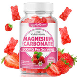 Softbear gominolas de magnesio 500 mg, frente de la caja, opción sin azúcar para toda la familia.