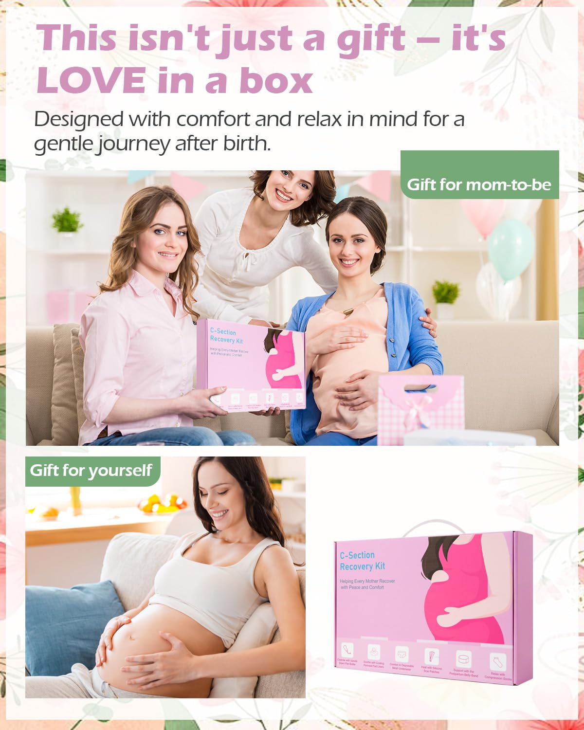 SOFTCA detalle del conjunto del kit para recuperación posparto