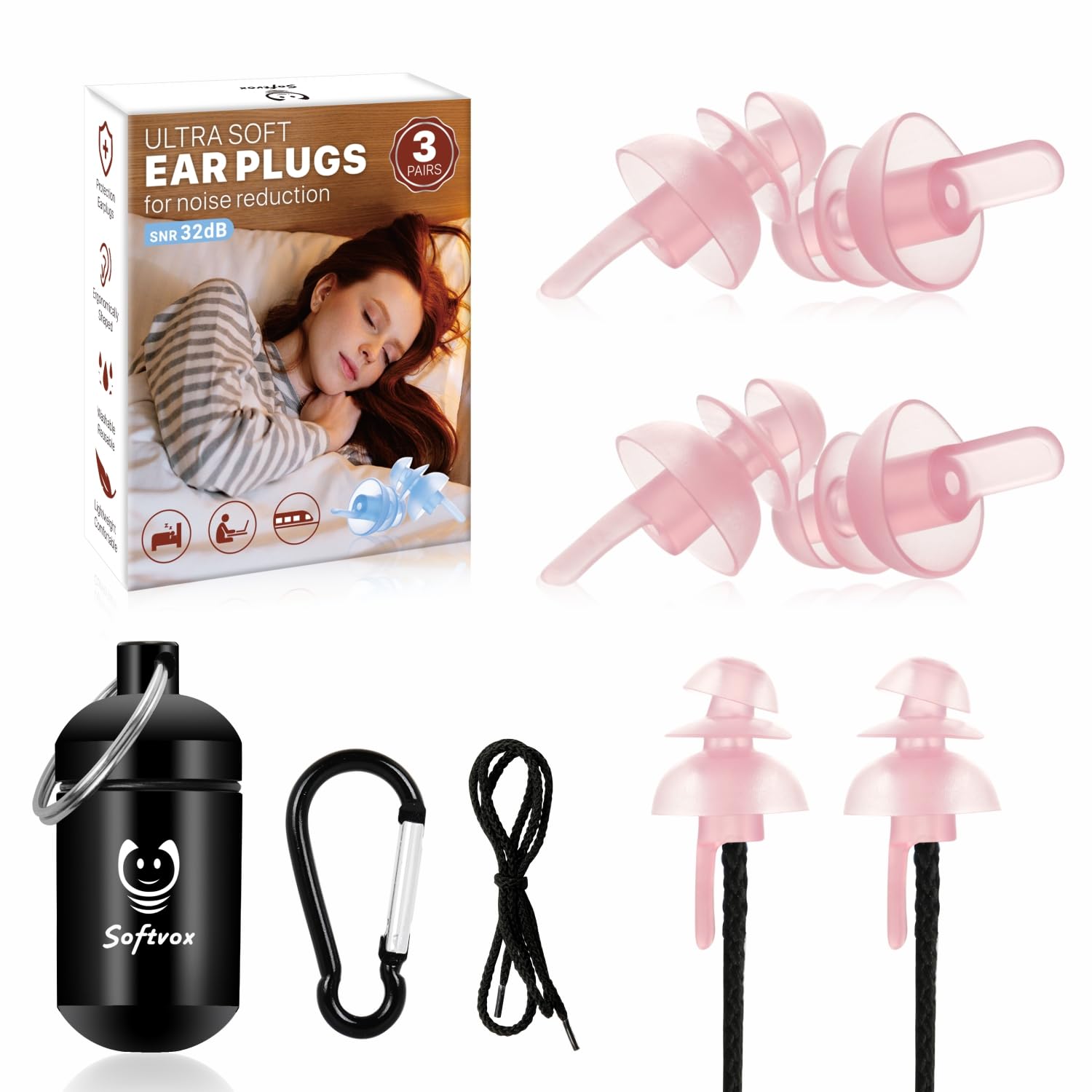 Softvox tapones para dormir, protección auditiva para un descanso tranquilo