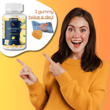 Envase individualmente envuelto de gominolas SOHM para llevar.
