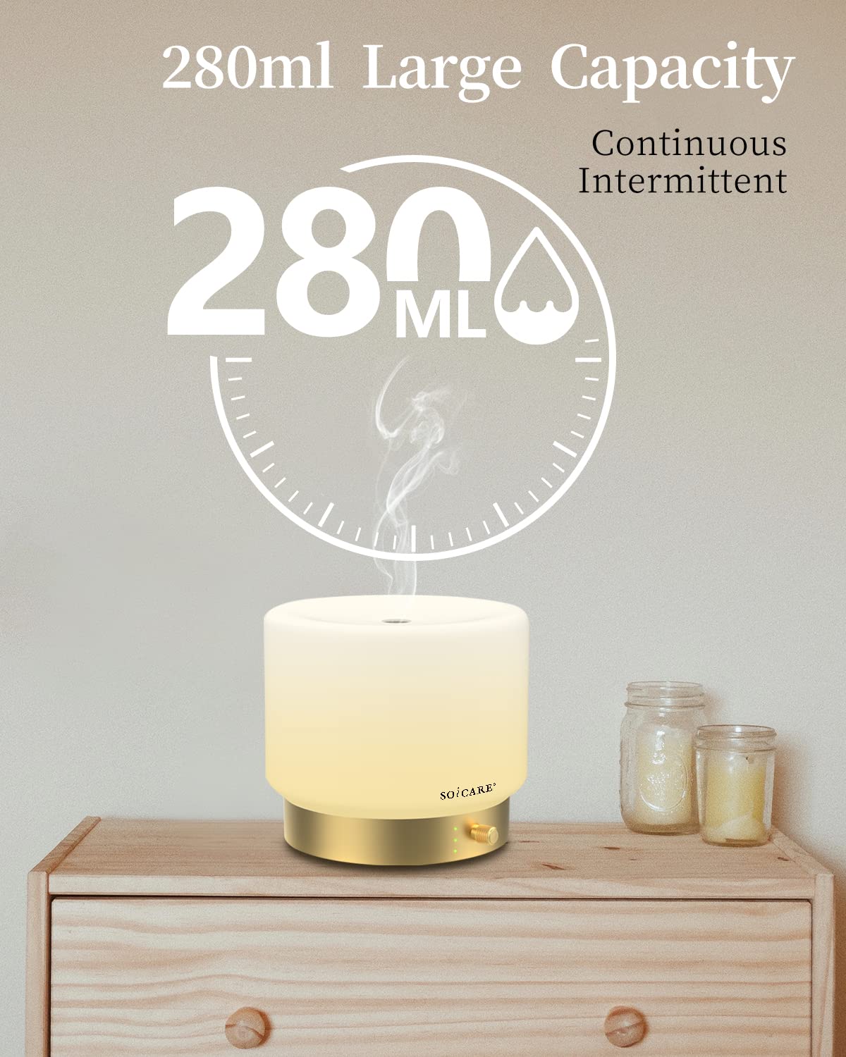 Diffuser SOICARE en mesa de escritorio o mesita de noche