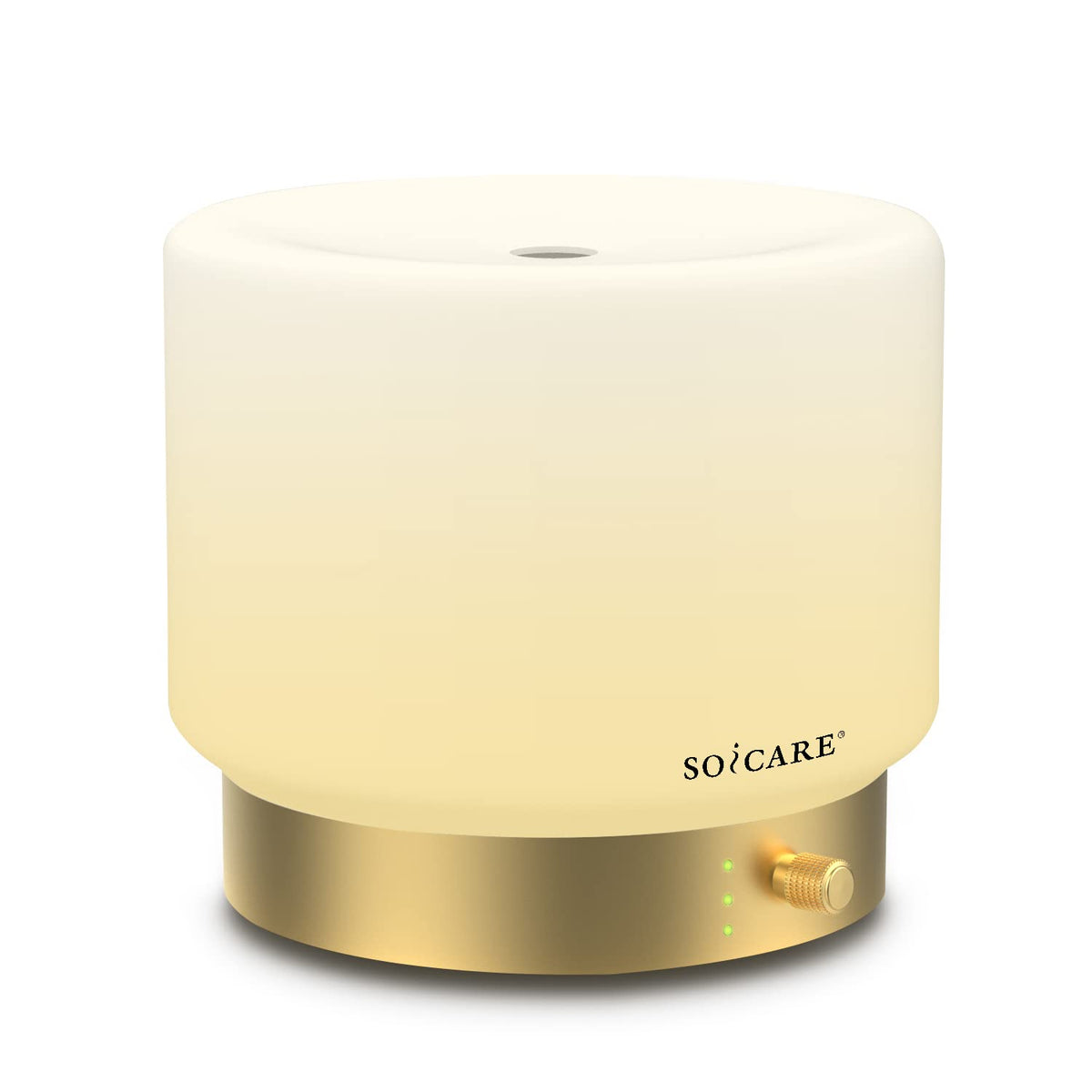 Difusor SOICARE de vidrio con base dorada para sala o dormitorio