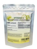 Solar Nutrition Vitamin U, botella con cápsulas veganas para apoyar el bienestar diario.