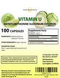 Solar Nutrition Vitamin U, cápsulas veganas para un aporte diario práctico.