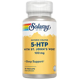 SOLARAY 5-HTP Plus Hierba de San Juan envase para consumo diario y dosis estable.