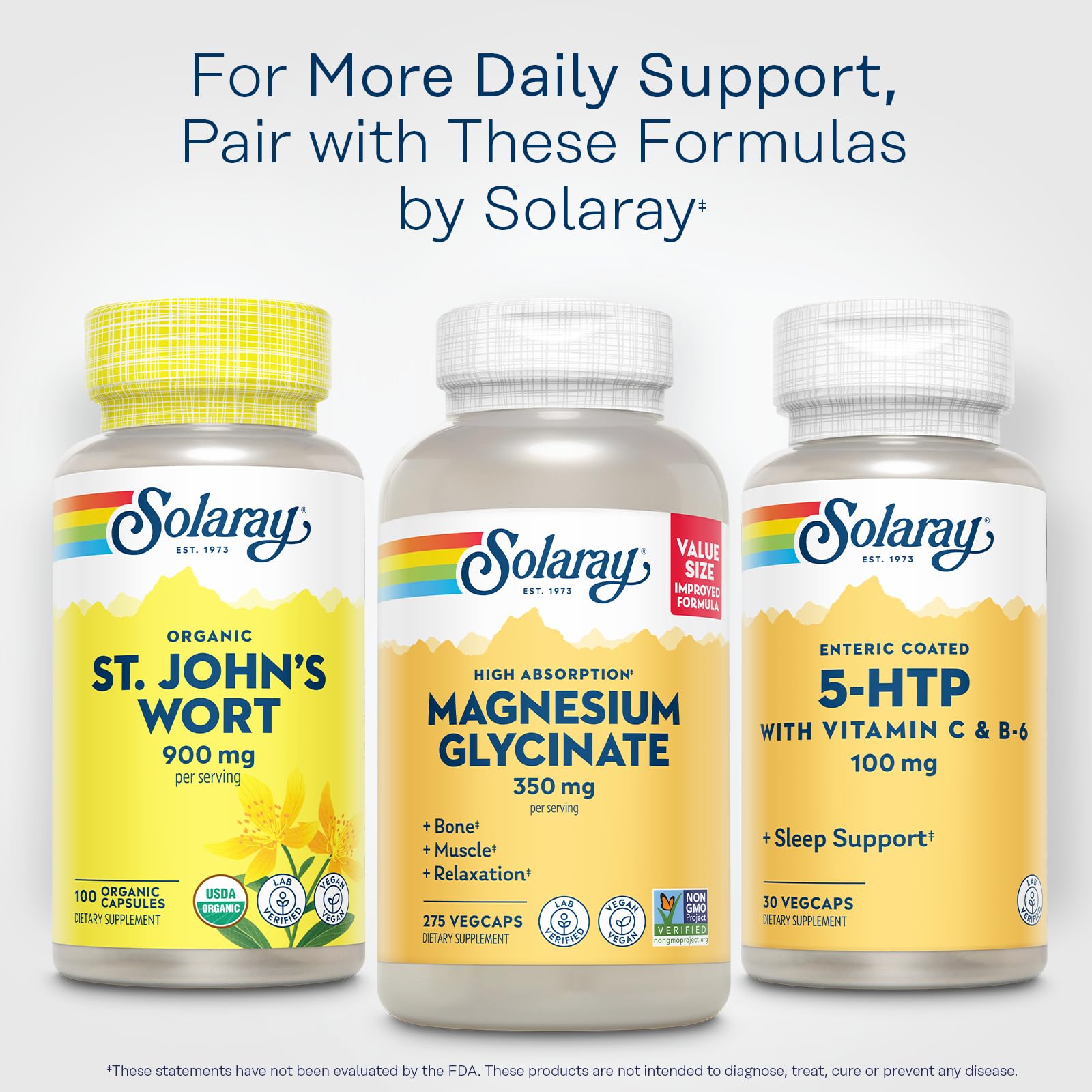 SOLARAY 5HTP empaque sostenible: envase reciclado para reducir residuos