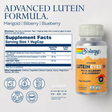 SOLARAY Advanced Lutein Eyes 24 mg, ingredientes clave y beneficios visuales posibles.