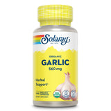 SOLARAY ajo orgánico en cápsulas: apoyo al bienestar cardiovascular.