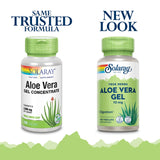 SOLARAY Aloe Vera Gel 2000 mg, cápsulas-visibles, dosis conveniente para uso diario.