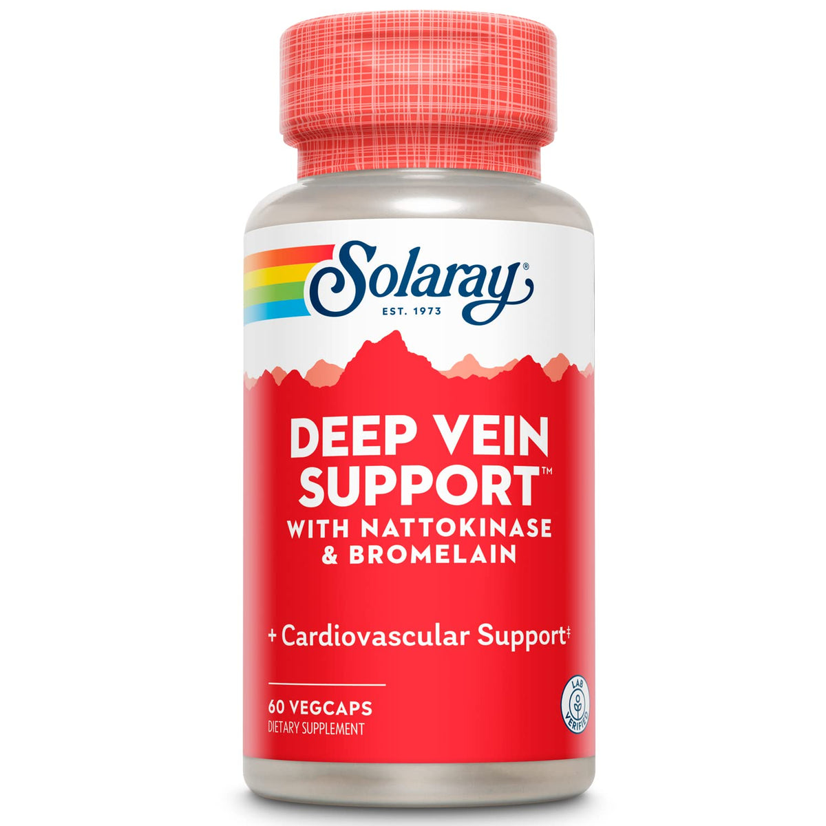 SOLARAY Apoyo para la circulación venosa: cápsulas veganas en botella de plástico para uso diario.