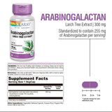 SOLARAY Arabinogalactano: etiqueta sin OGM para claridad de composición.