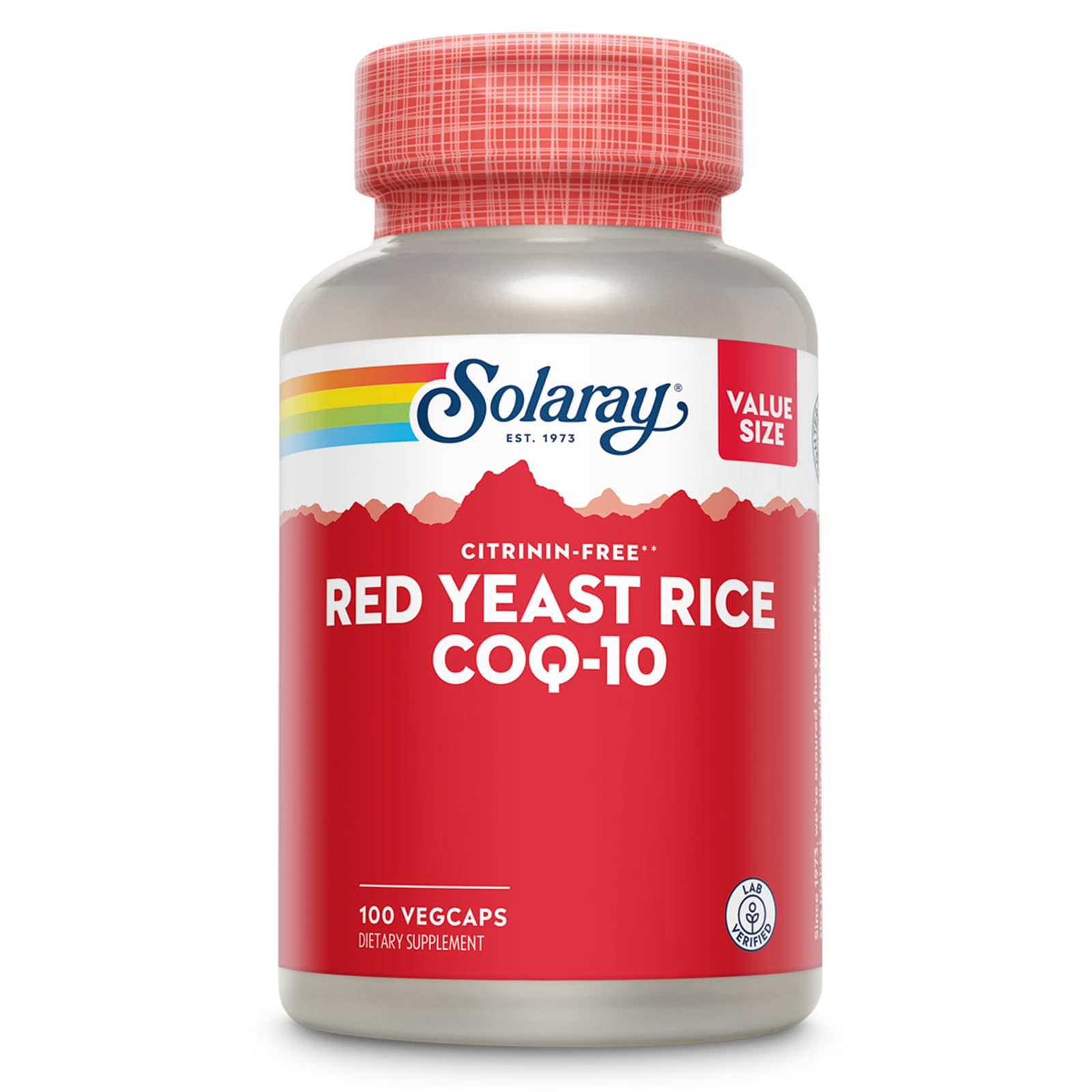 SOLARAY Arroz de levadura roja en botella, fácil de incorporar a la rutina diaria.