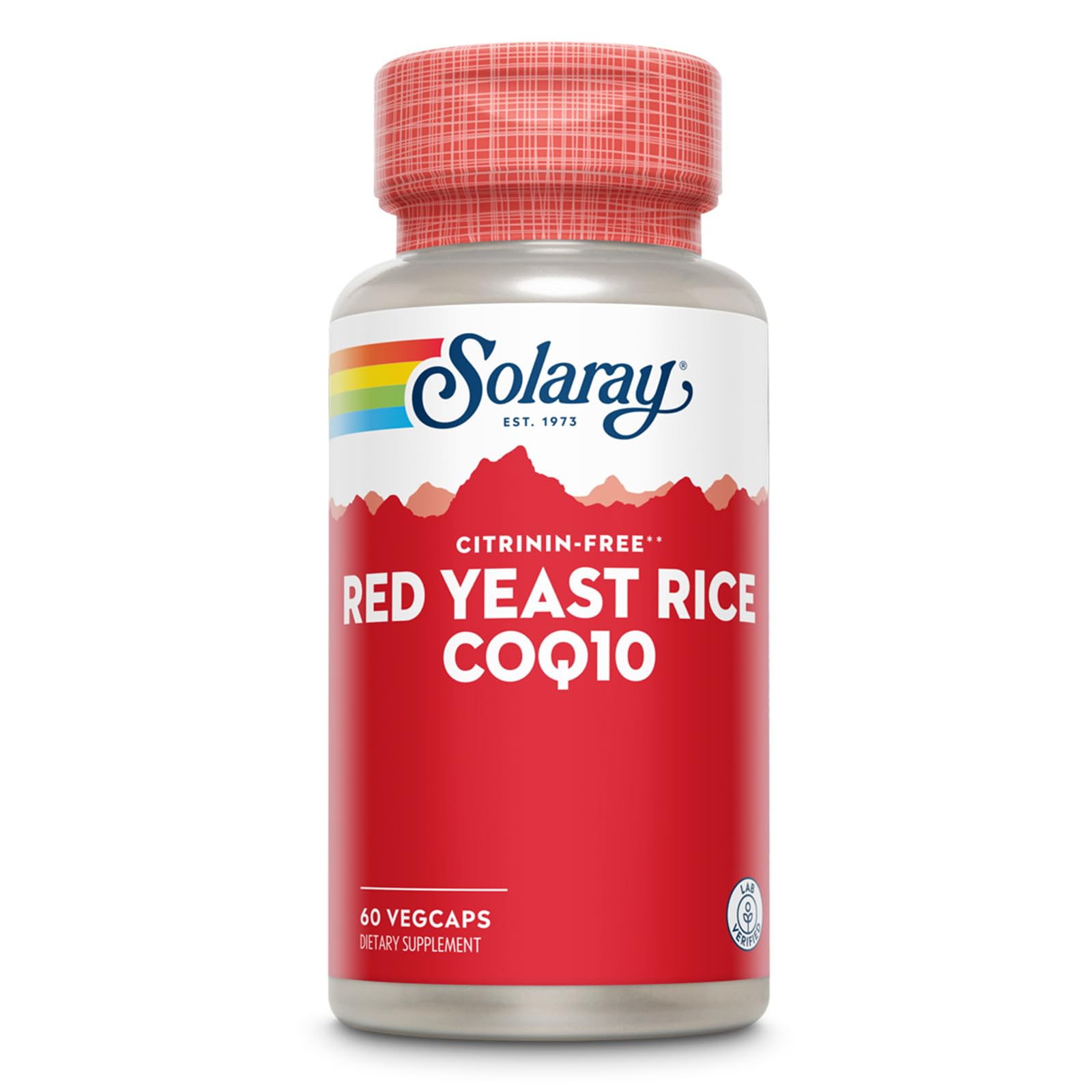 SOLARAY Arroz de levadura roja con CoQ-10 en bote, apoyo al funcionamiento del sistema circulatorio.