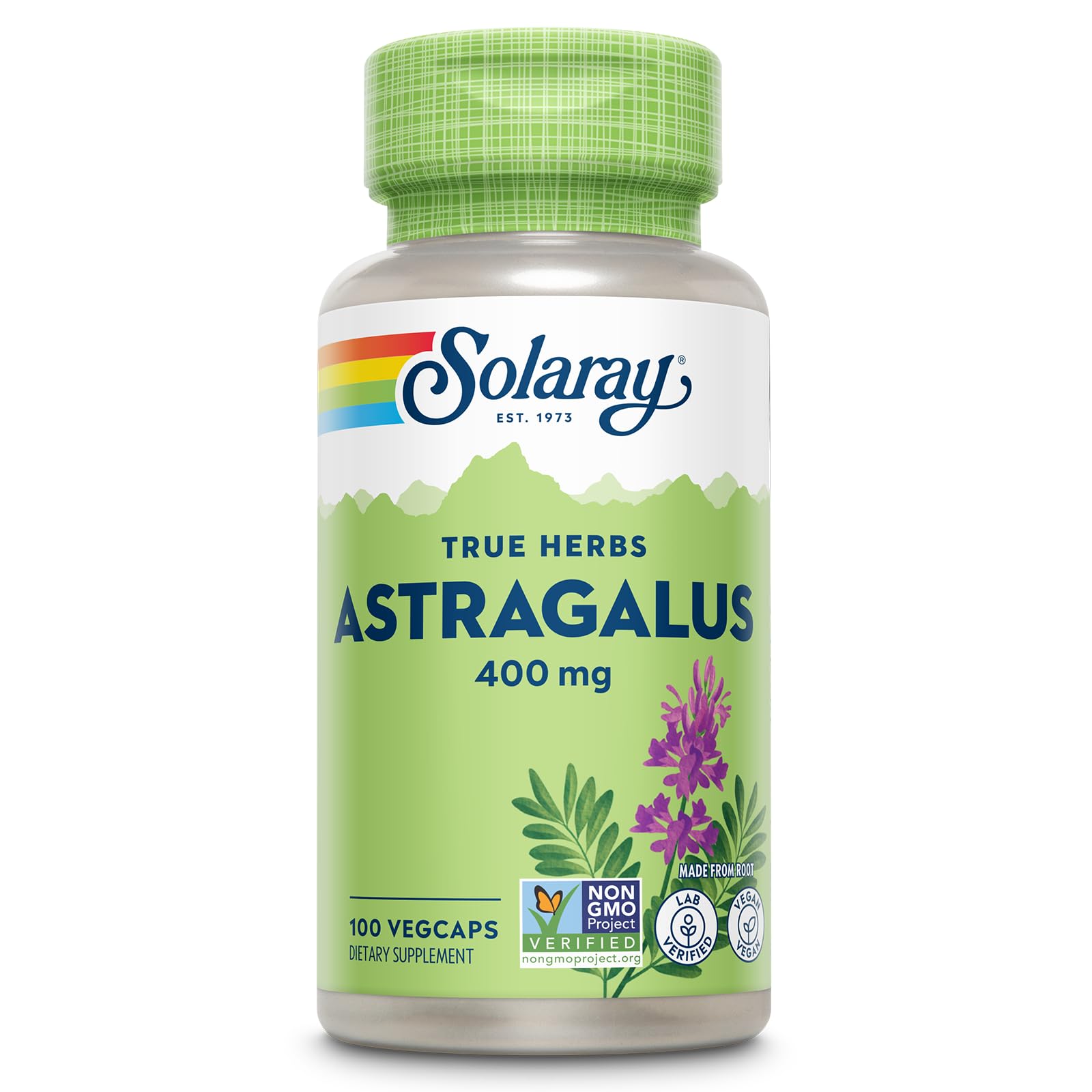 SOLARAY Astrágalo raíz 400mg en botella para uso diario, apoyo herbal tradicional