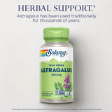 Etiqueta SOLARAY Astrágalo raíz 400mg, información clara de producto
