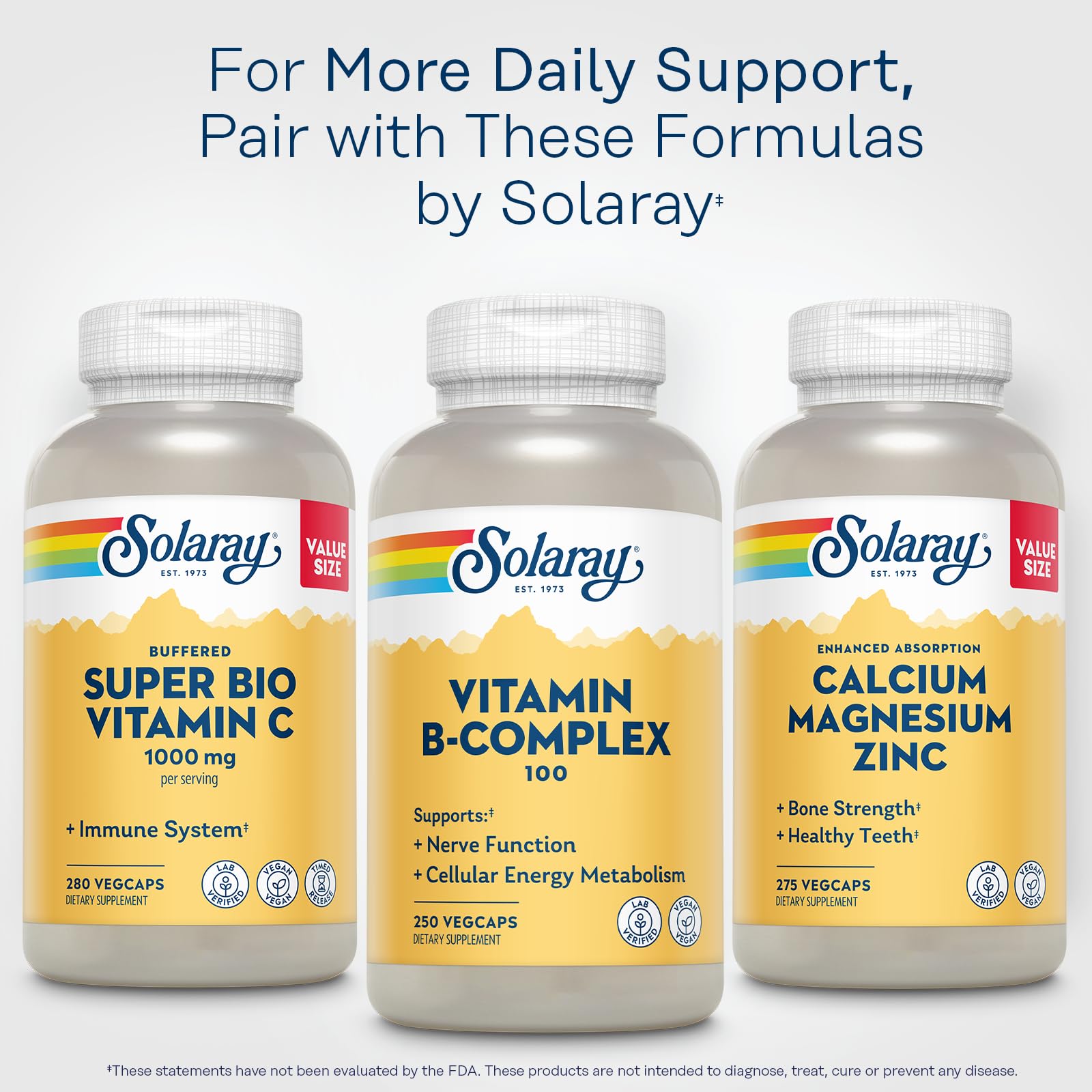 Solaray B-Complex 100-250, envase reciclable, compromiso con el planeta.