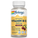SOLARAY B12 pastillas 5000 mcg cereza negra frasco, apoyo potencial a la energía