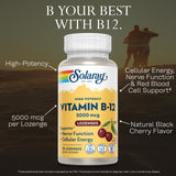 SOLARAY B12 sabor cereza negra, pastillas con disolución suave para vitalidad