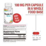 Etiqueta SOLARAY B2 100 mg con información de dosis.