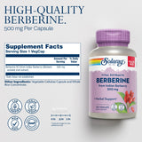 SOLARAY Berberina 500 mg, cápsulas: suplemento vegetariano para uso diario.