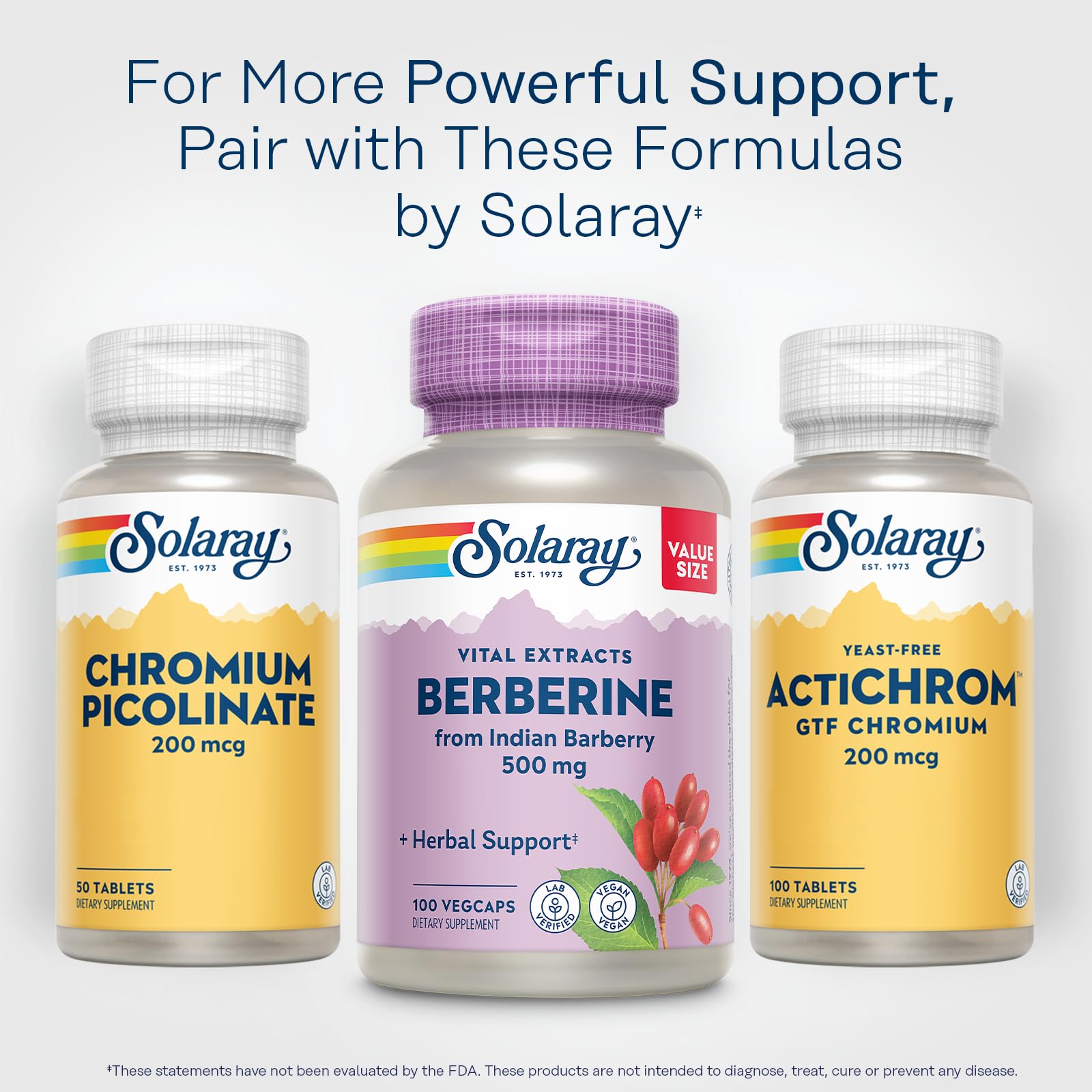 SOLARAY Berberina 500 mg, uso diario para apoyar un estilo de vida activo.