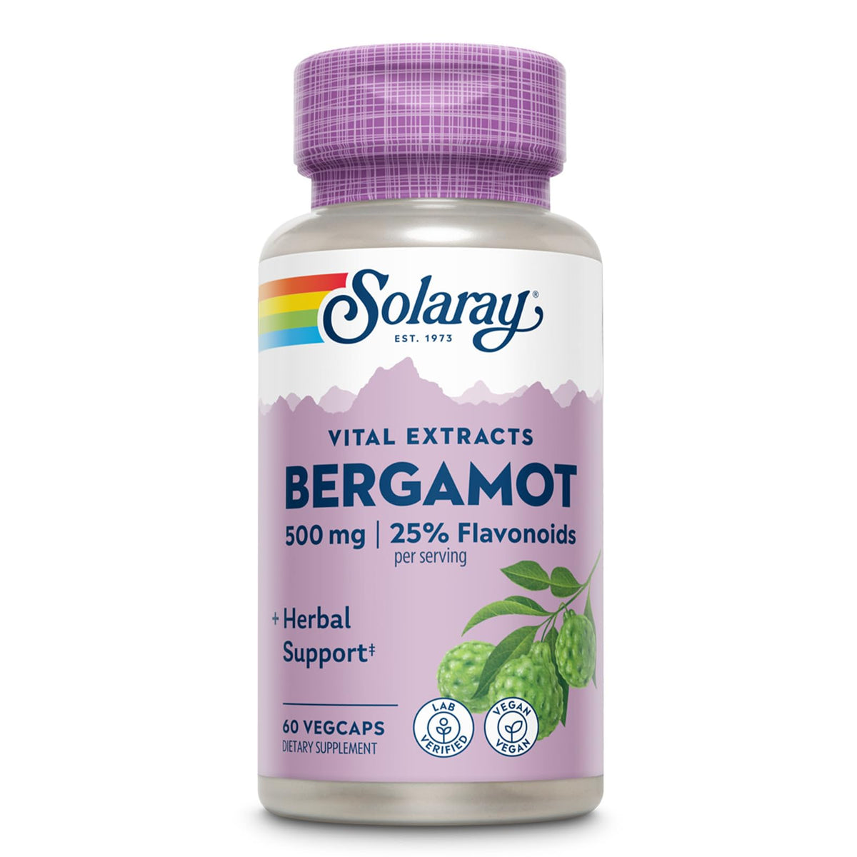 SOLARAY Bergamot 500 mg, botella: apoyo a un estilo de vida activo.