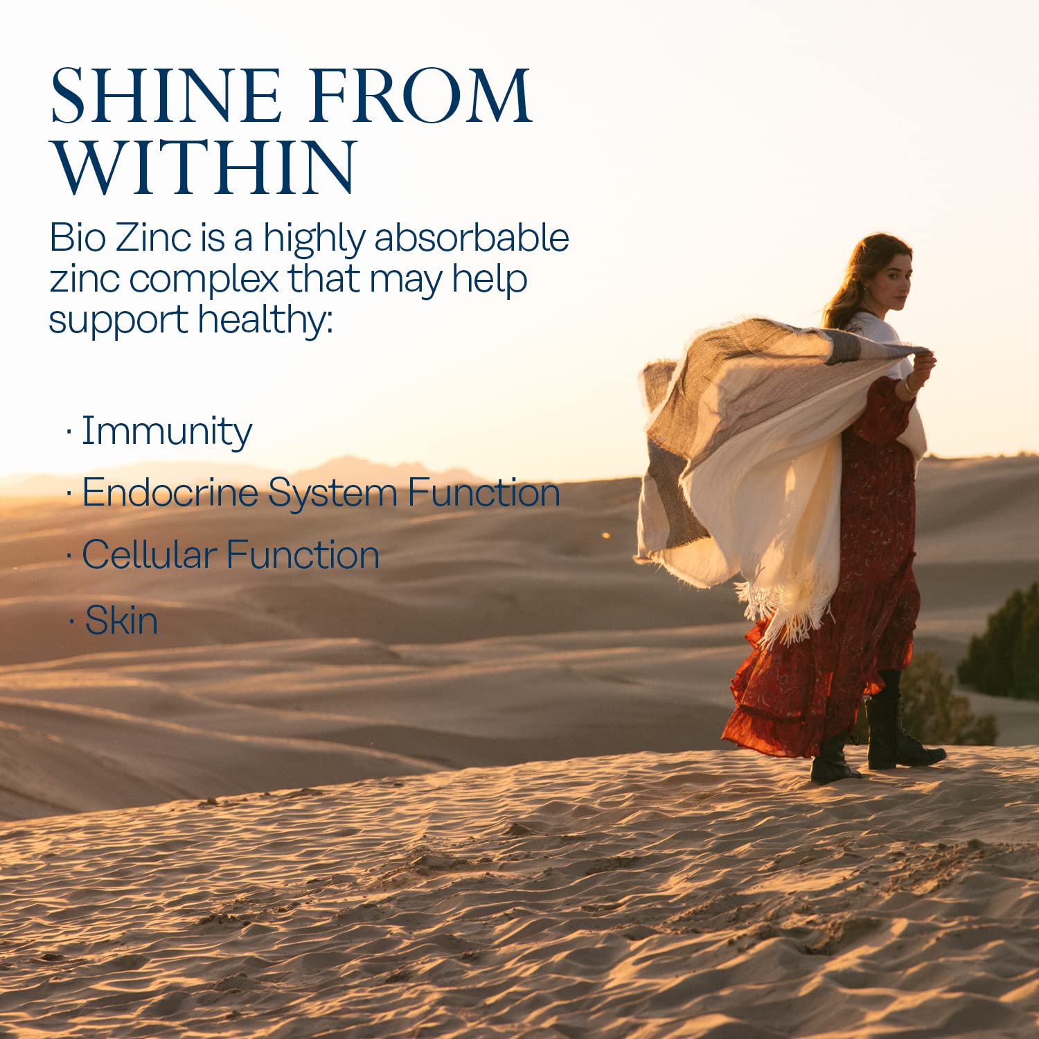 SOLARAY Bio Zinc 15 mg, detalle de cápsulas: beneficios para piel y digestión.