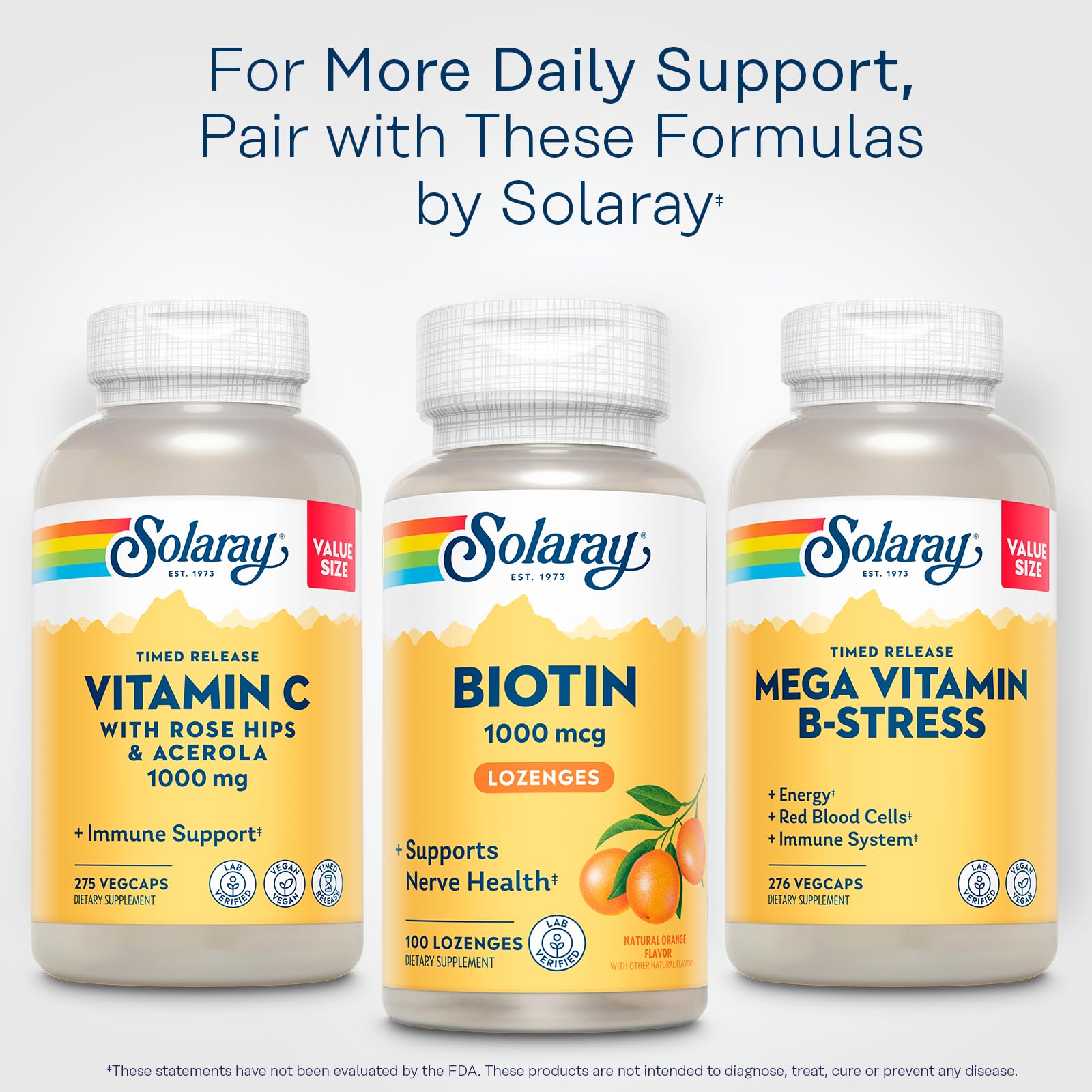 SOLARAY Biotina 1000 mcg, uso diario sencillo para hábitos saludables