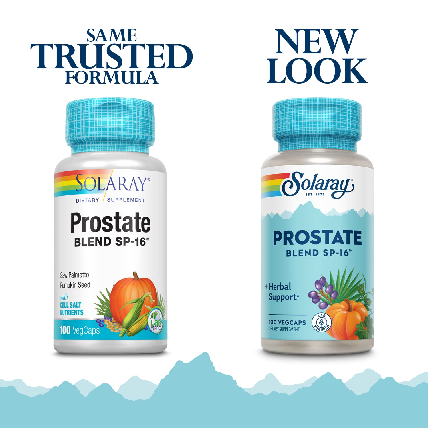 Cápsulas vegetales SOLARAY Prostata SP-16, frasco que transmite pureza y calidad